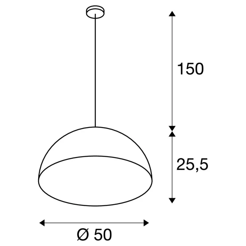 FORCHINI M 50, suspension intérieure, Ø 50 cm, noir/or, E27, 40W max