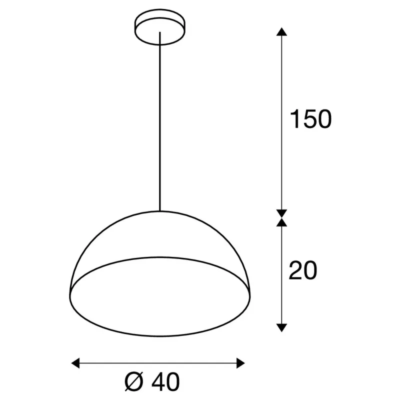 FORCHINI M 40, suspension intérieure, Ø 40 cm, noir/or, E27, 40W max