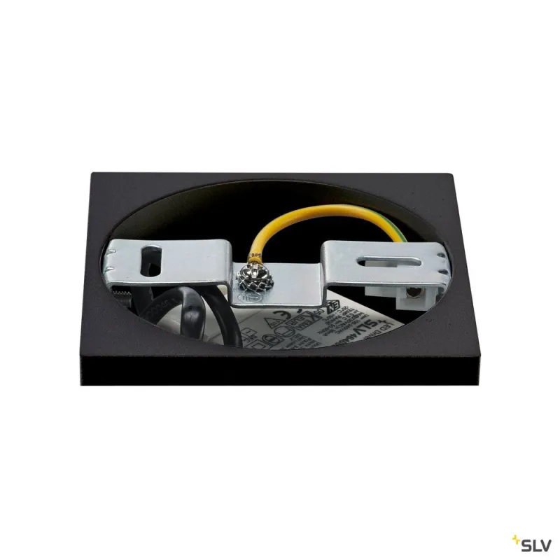 TRILEDO, plafonnier intérieur, simple, carré, noir, LED, 8,1W, 3000K