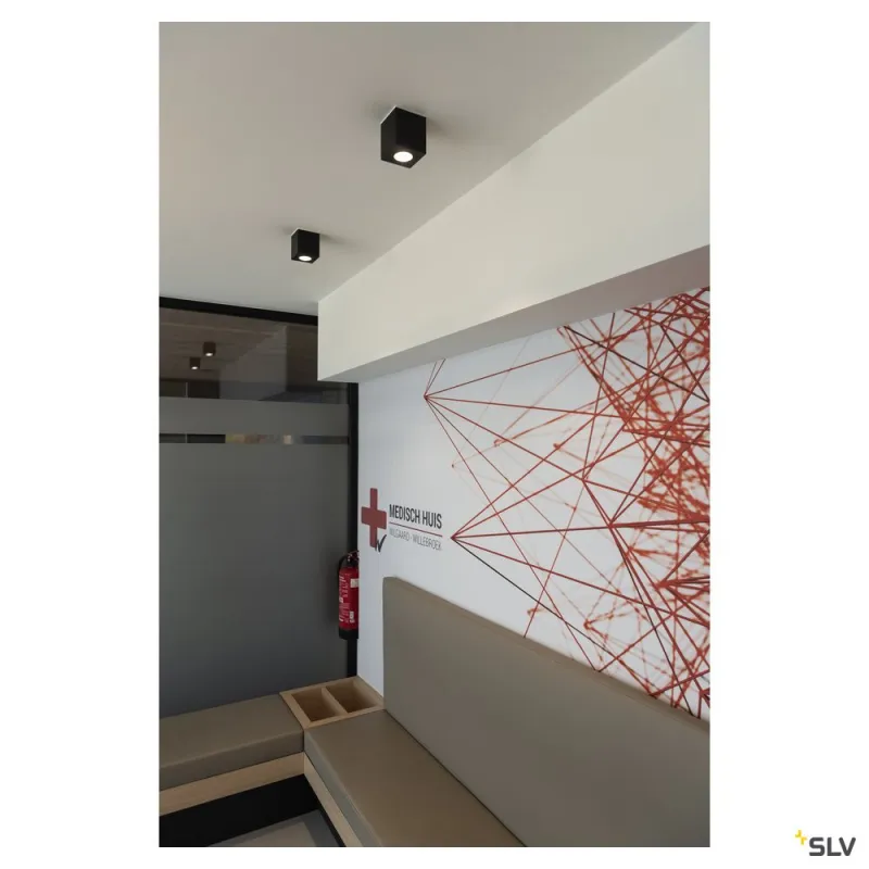TRILEDO, plafonnier intérieur, simple, carré, noir, LED, 8,1W, 3000K