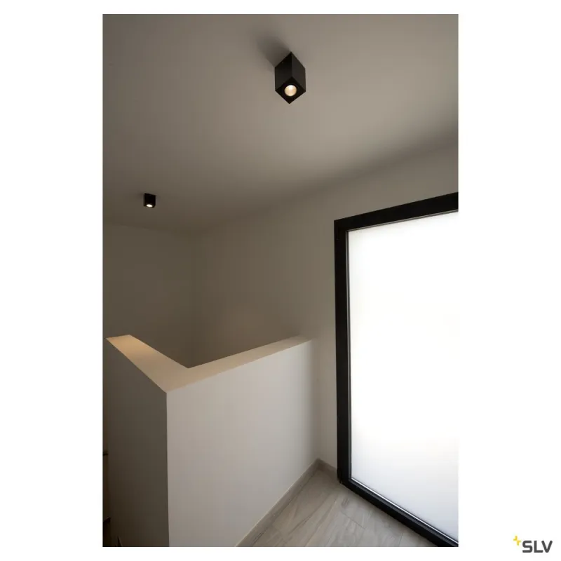 TRILEDO, plafonnier intérieur, simple, carré, noir, LED, 8,1W, 3000K