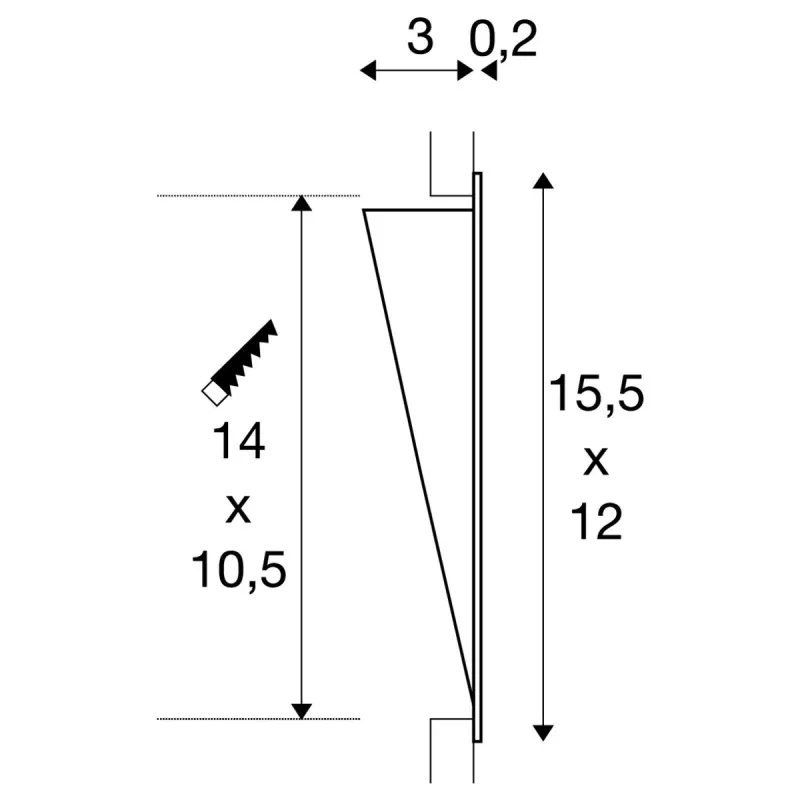 DOWNUNDER PUR 150, encastré mural intérieur, blanc, LED, 5,2W, 3000K