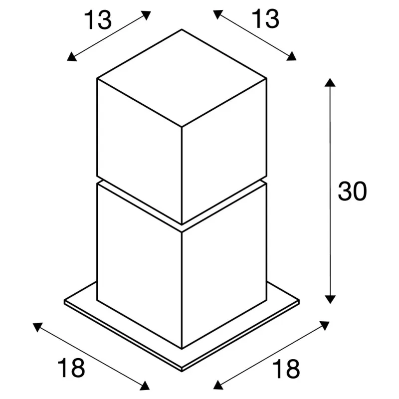 SQUARE POLE 30, borne extérieure, inox, E27, 20W max, IP44, inox 304