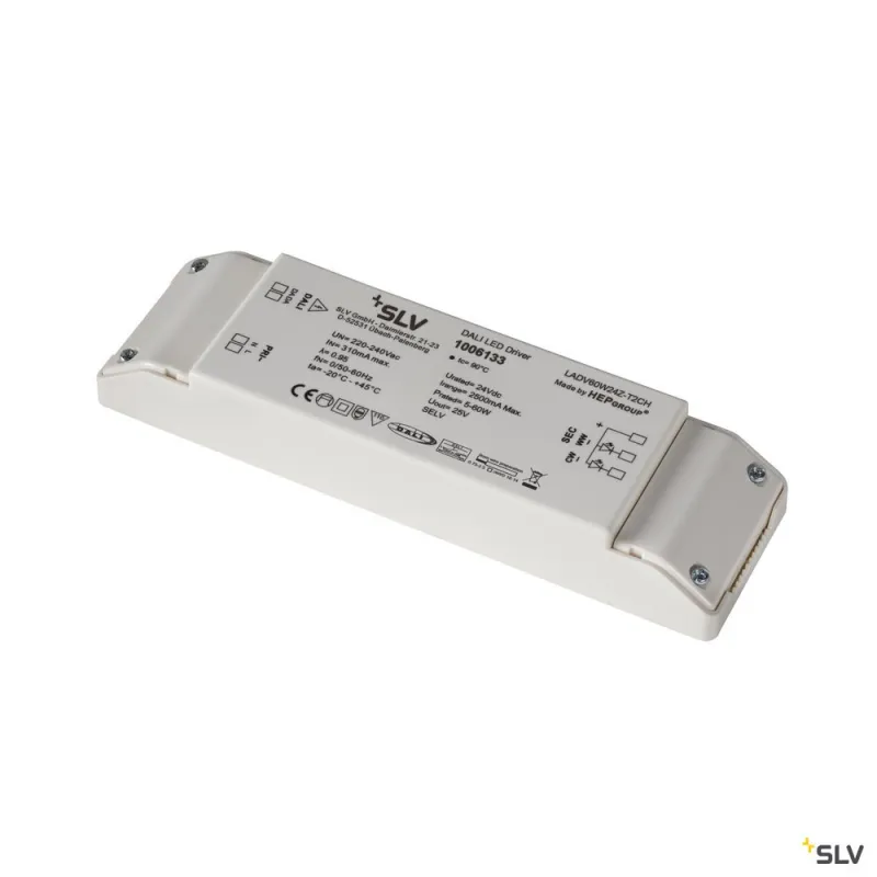 Alimentation LED, intérieur, blanc, 60W, 24V, 2 canaux, variable Dali