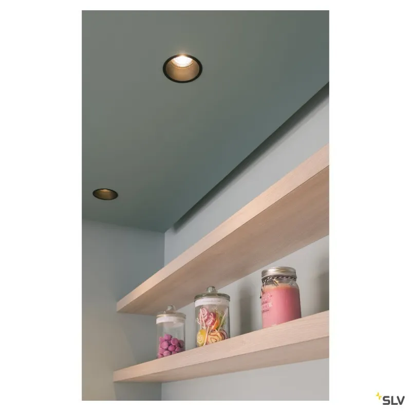 HORN-T, encastré de plafond intérieur, noir mat, GU10/QPAR51, 50W max