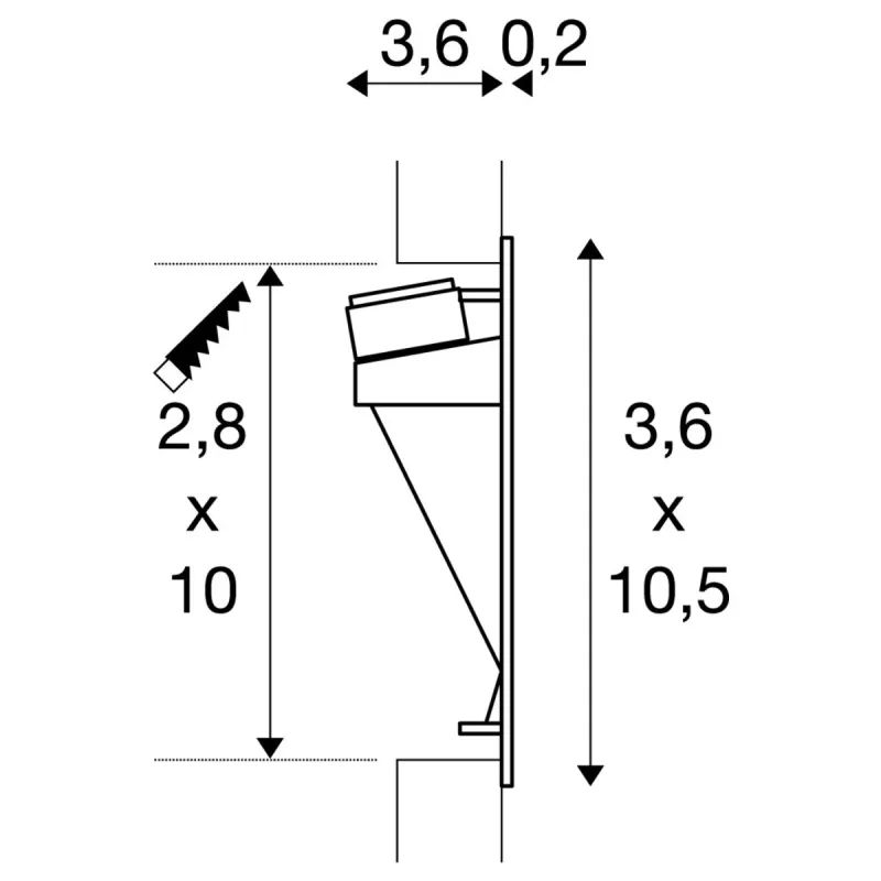 NOTAPO, encastré mural intérieur, 10,5cm, blanc mat, LED, 2,2W, 3000K