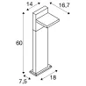 ABRIDOR 60, borne extérieure, anthracite, LED, 14W, 3000K/4000K, IP55