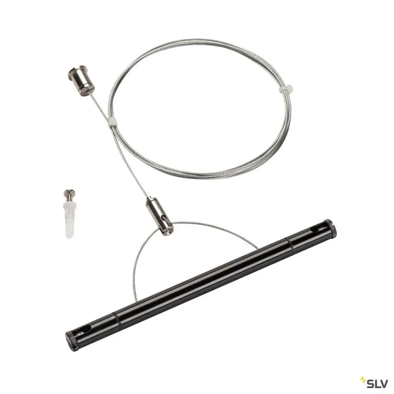 TENSEO, kit de suspension, intérieur, 2m, noir, pour câble tendu T.B.T