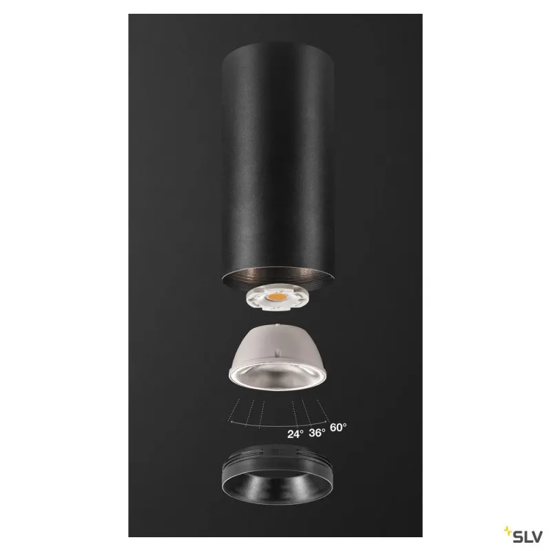 NUMINOS® L, plafonnier intérieur, 36 deg , noir, LED, 28W, 3000K, variable