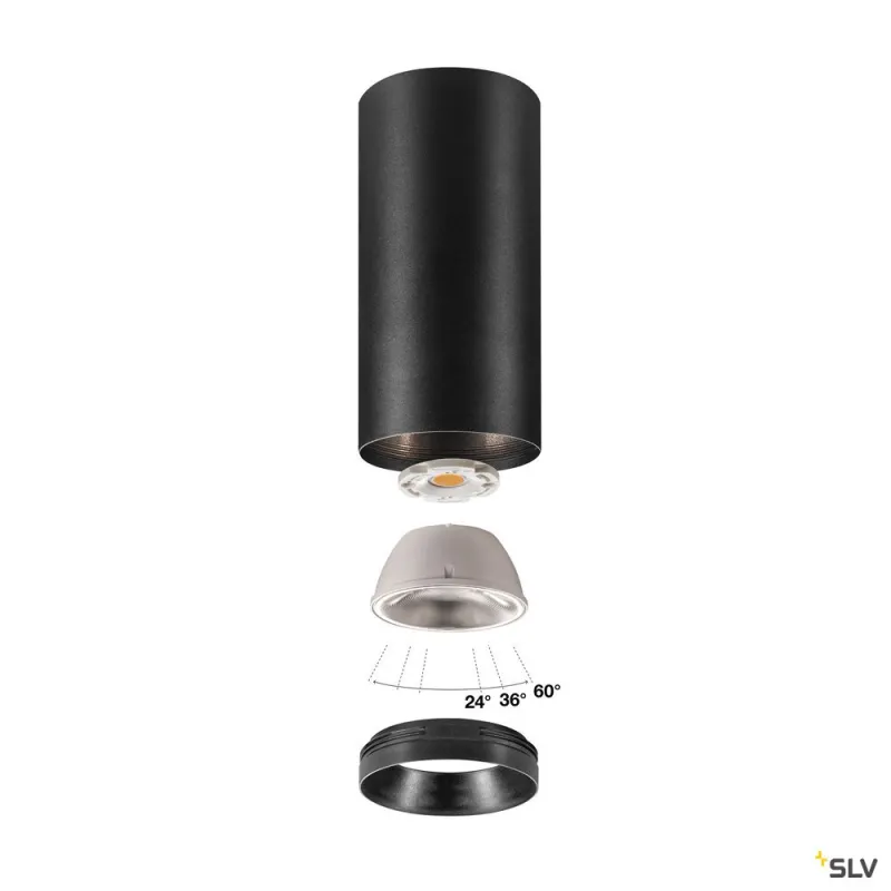 NUMINOS® L, plafonnier intérieur, 36 deg , noir, LED, 28W, 3000K, variable