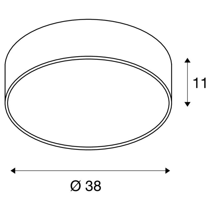 MEDO 40, plafonnier intérieur, rond, gris, LED, 30,1W, 3000K, variable