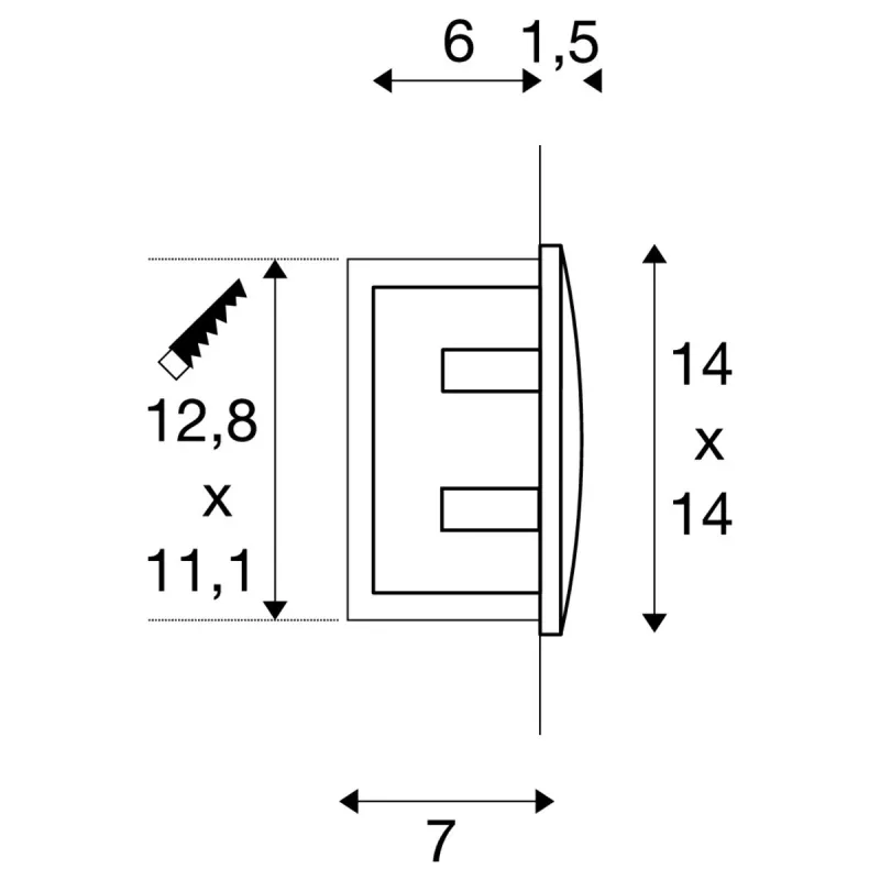 DOWNUNDER OUT L, encastré mural extérieur, blanc, LED, 4W, 3000K, IP55