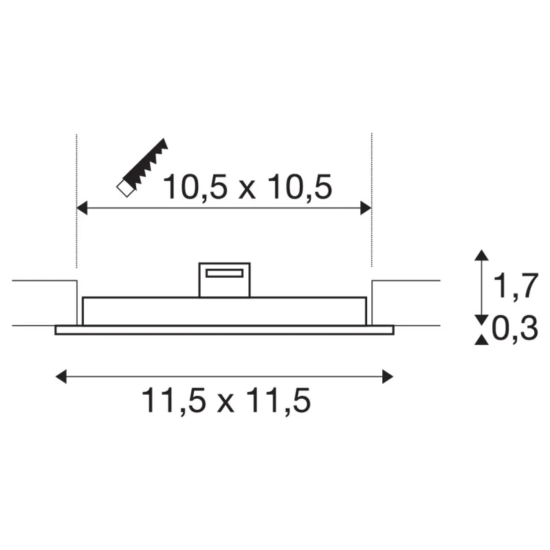 SENSER 12, encastré de plafond intérieur, carré, blanc, LED, 6W, 4000K