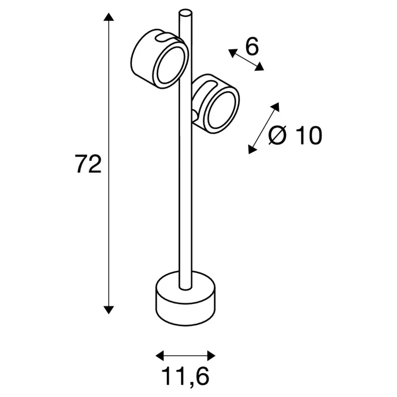 SITRA 360, borne extérieure, anthracite, GX53/TCR-TSE, 2x 9W max, IP44