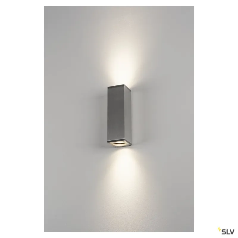 THEO UP/DOWN, applique intérieure, alu brossé, GU10/QPAR51, 2x 50W max