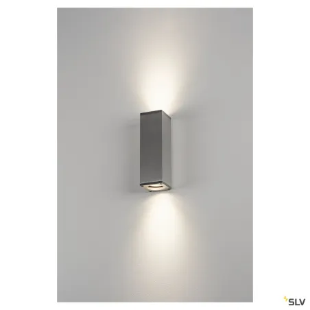 THEO UP/DOWN, applique intérieure, alu brossé, GU10/QPAR51, 2x 50W max