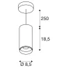 NUMINOS® M, suspension intérieure, 60 deg , noir, LED, 20W, 2700K, variable