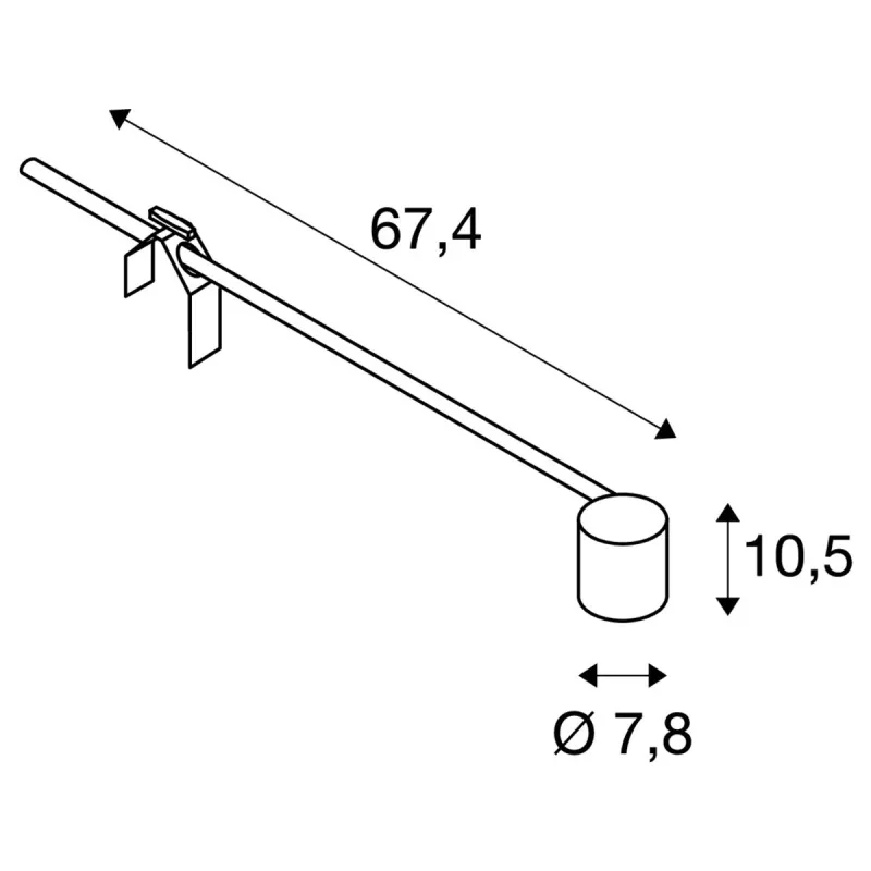 SPOT DISPLAY, spot sur tige intérieur, gris mat, E27/LED E27, 18,5W max