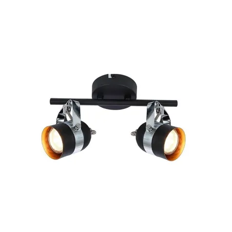 applique éclairage mural ou de plafond spot patere orientable noir et chrome-culot gu10