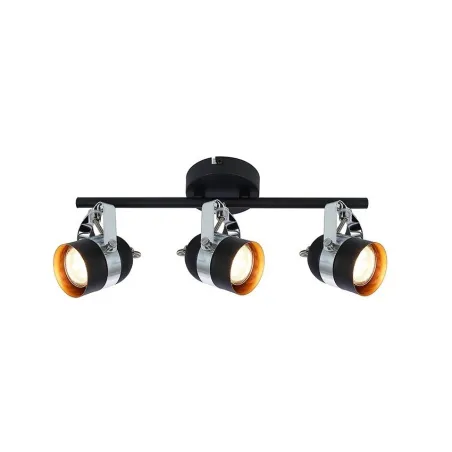 applique éclairage mural ou de plafond spot patere orientable noir et chrome-culot gu10