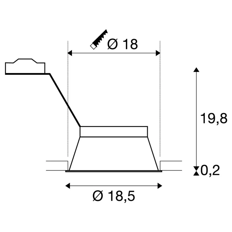 HORN-T, encastré de plafond intérieur, blanc mat, GU10/QPAR111, 75W max