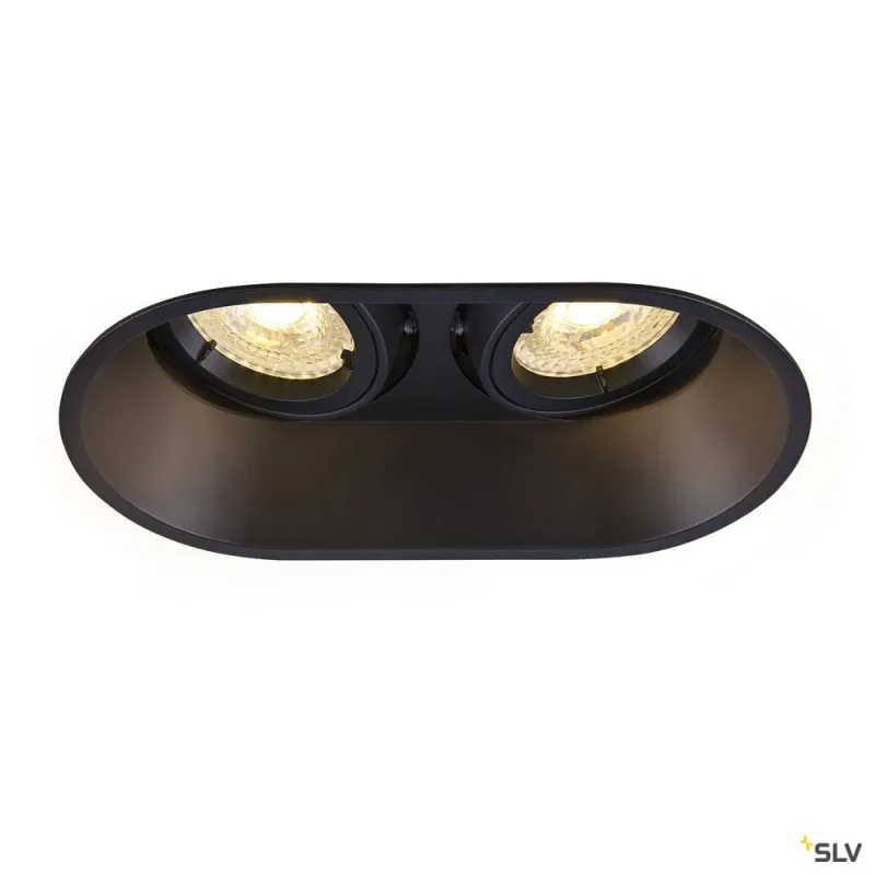 HORN, encastré de plafond intérieur, double, noir, GU10/QPAR51, 25W max