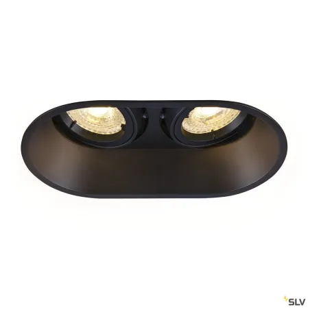 HORN, encastré de plafond intérieur, double, noir, GU10/QPAR51, 25W max
