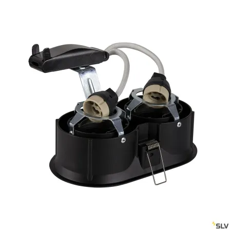 HORN, encastré de plafond intérieur, double, noir, GU10/QPAR51, 25W max