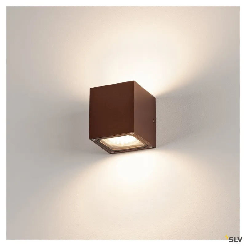 SITRA CUBE, applique extérieure, rouille, GX53/TCR-TSE, 2x 9W max, IP44