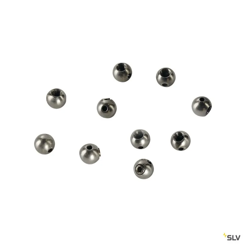 Embout stoppeur, avec écrou pour filin de suspension, argent, 10 pièces