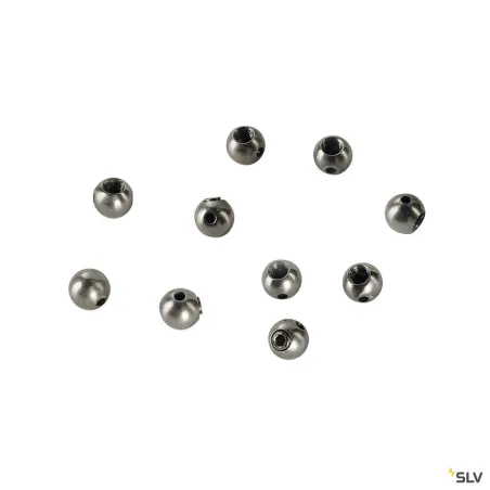 Embout stoppeur, avec écrou pour filin de suspension, argent, 10 pièces