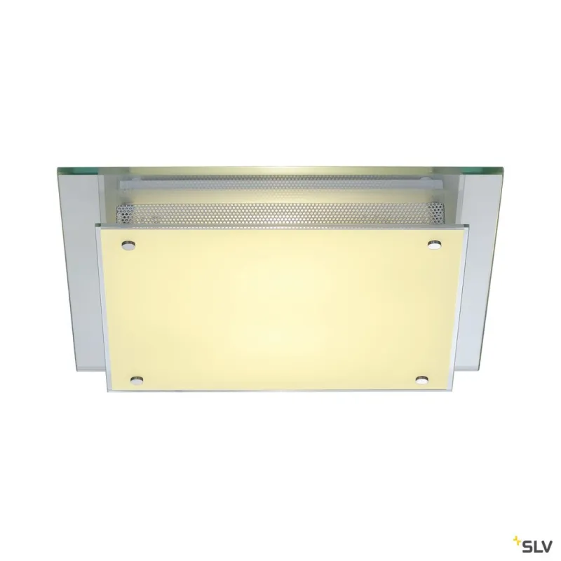 GLASSA, applique et plafonnier intérieur, carré, argent, E27, 2x 60W max