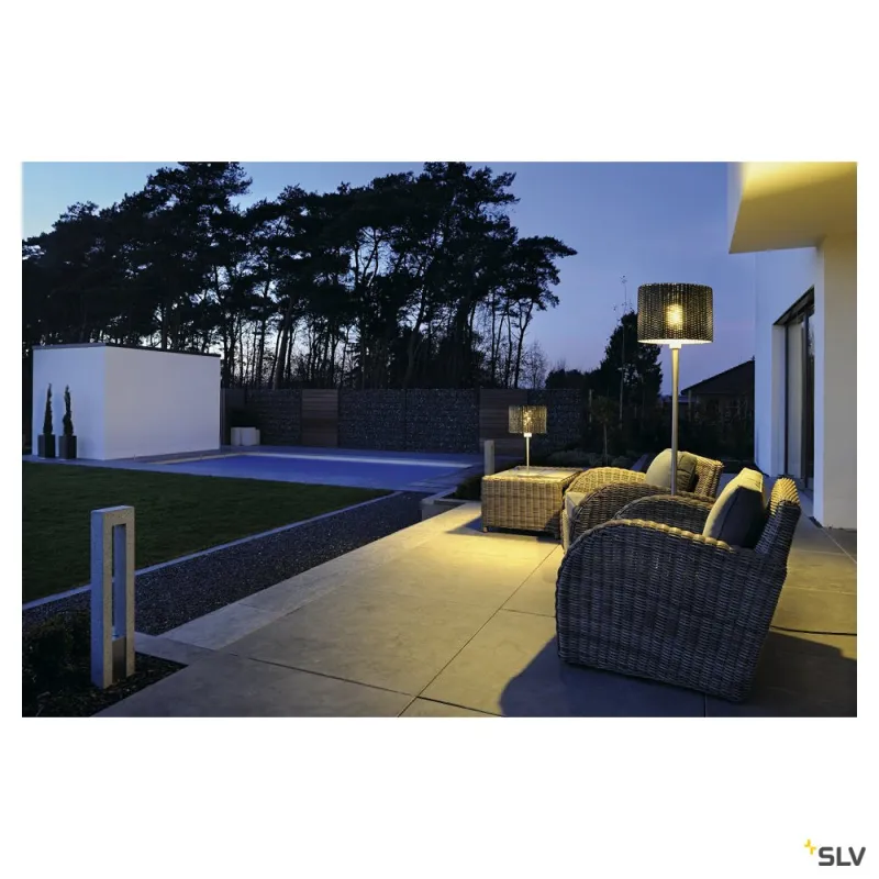 ADEGAN MANILA, lampadaire extérieur, inox/anthracite, E27, 15W max, IP44