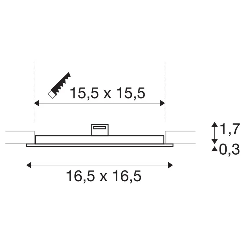 SENSER 18, encastré de plafond intérieur, carré, blanc, LED, 9,7W, 4000K