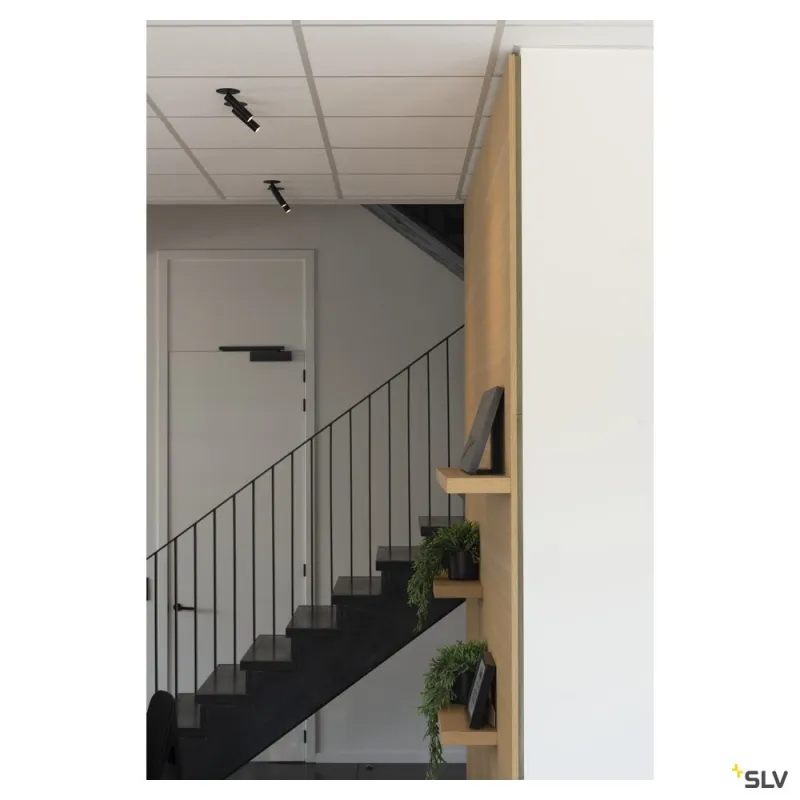 KARPO 30, encastré de plafond ou mural intérieur, noir, LED, 7,5W, 3000K