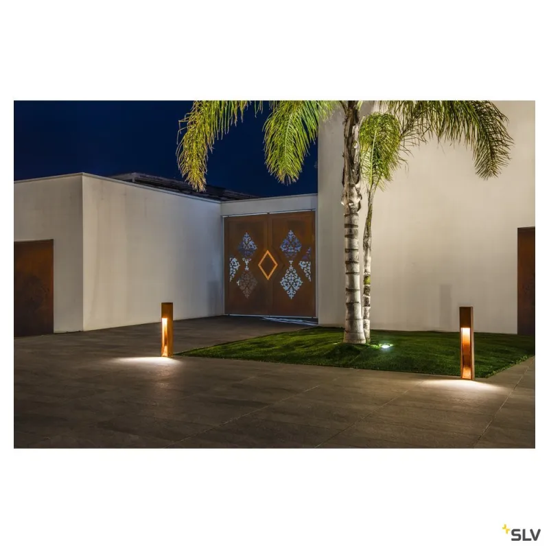 RUSTY® SLOT 80, borne extérieure, fonte rouillée, LED, 8,6W, 3000K, IP55