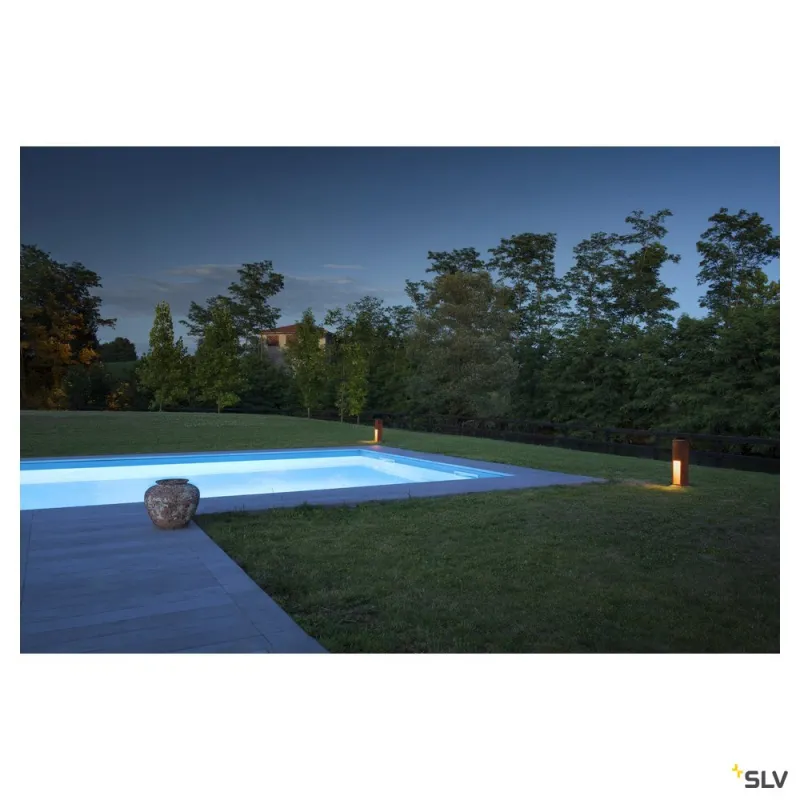 RUSTY® SLOT 50, borne extérieure, fonte rouillée, LED, 8,6W, 3000K, IP55