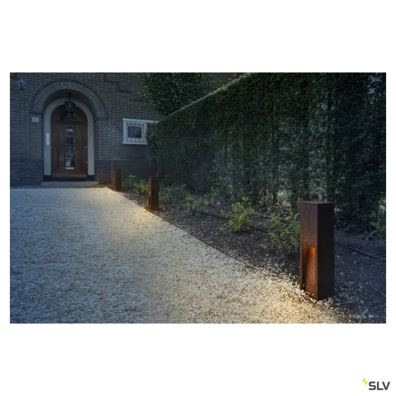 RUSTY® SLOT 50, borne extérieure, fonte rouillée, LED, 8,6W, 3000K, IP55