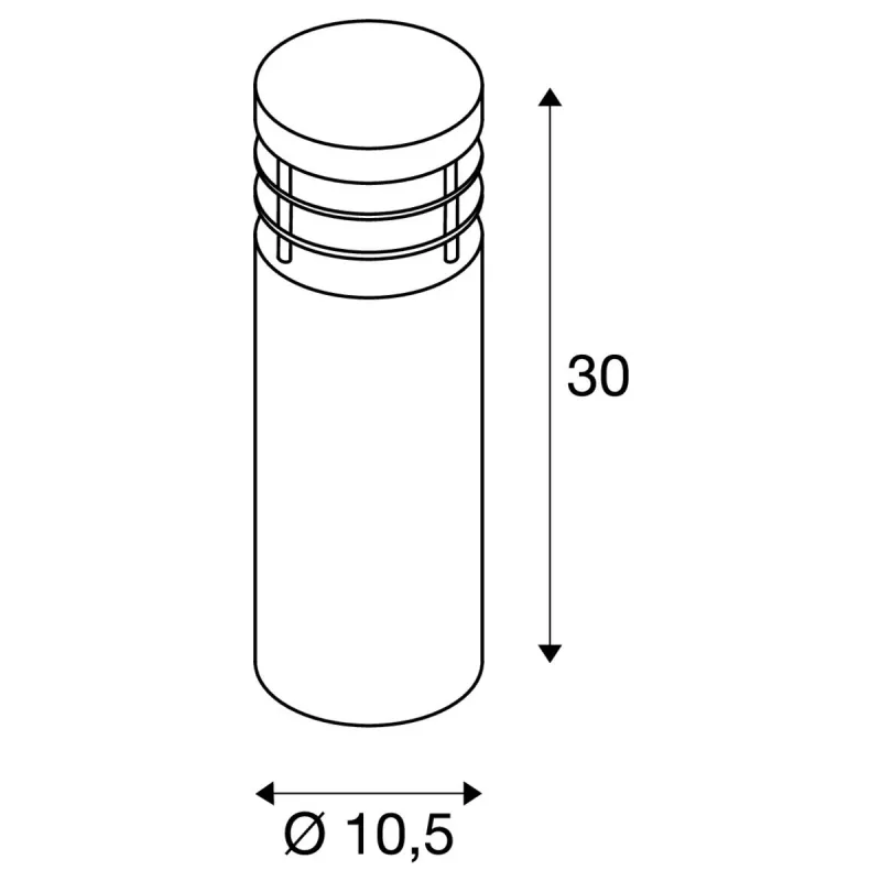 VAP SLIM 30, borne extérieure, inox brossé, E27, 20W max, IP44, inox 304
