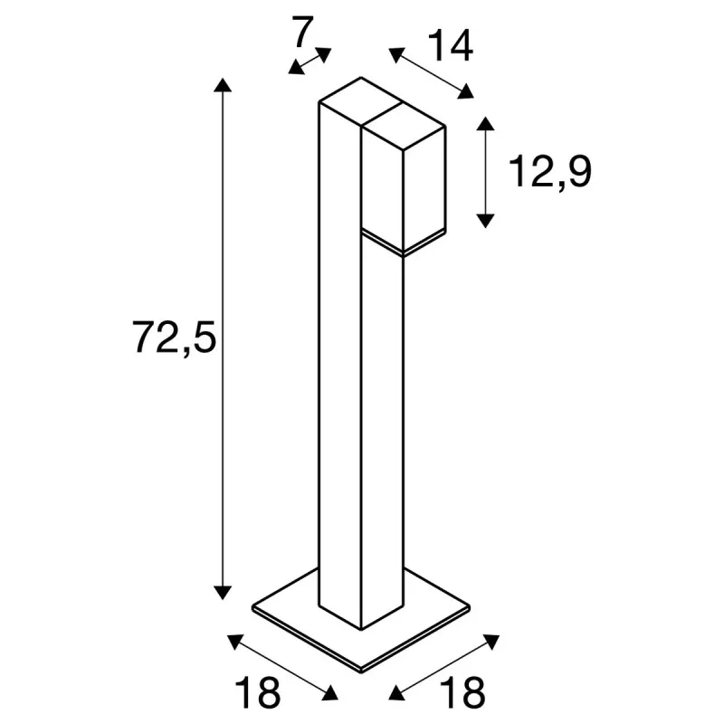 THEO PATHLIGHT, borne extérieure, simple, anthracite, GU10, 7W max, IP44
