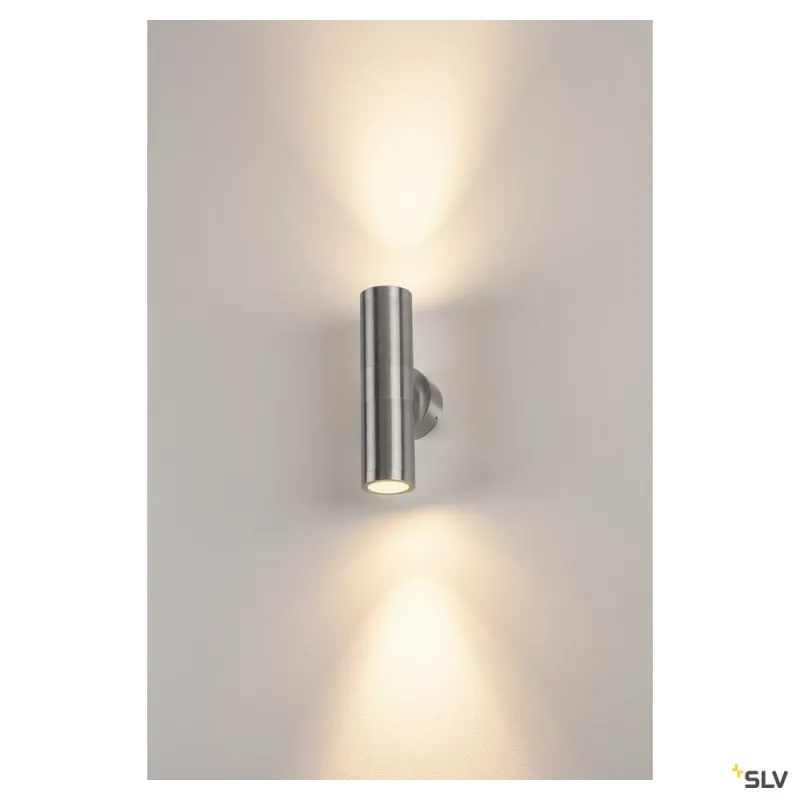 ASTINA, applique extérieure, alu brossé, GU10/TCR50-SE, 2x 11W max, IP44