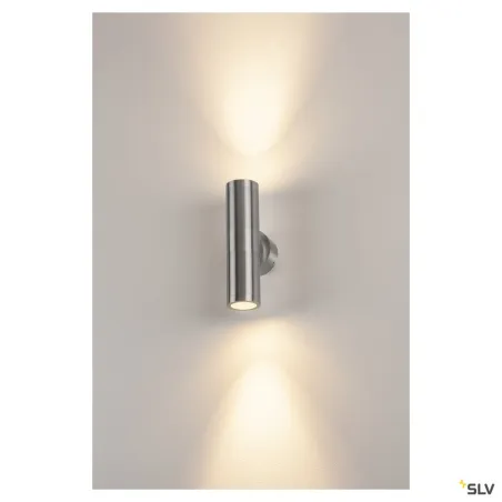 ASTINA, applique extérieure, alu brossé, GU10/TCR50-SE, 2x 11W max, IP44