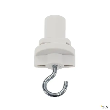 S-TRACK, adaptateur avec crochet, pour rail 3 allumages, intérieur, blanc