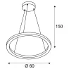 ONE 60, suspension intérieure, noir, LED, 25W, 3000K/4000K, variable Dali