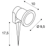 NAUTILUS 10, projecteur extérieur, rond, gris, GU10/QPAR51, 35W max, IP65