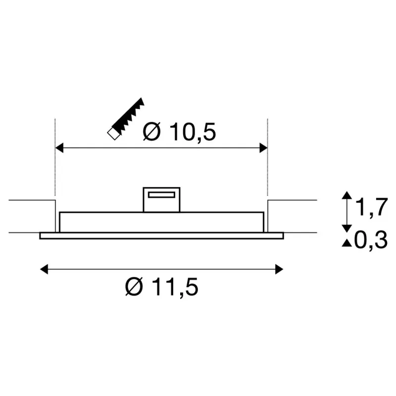 SENSER 12, encastré de plafond intérieur, rond, blanc mat, LED, 6W, 3000K
