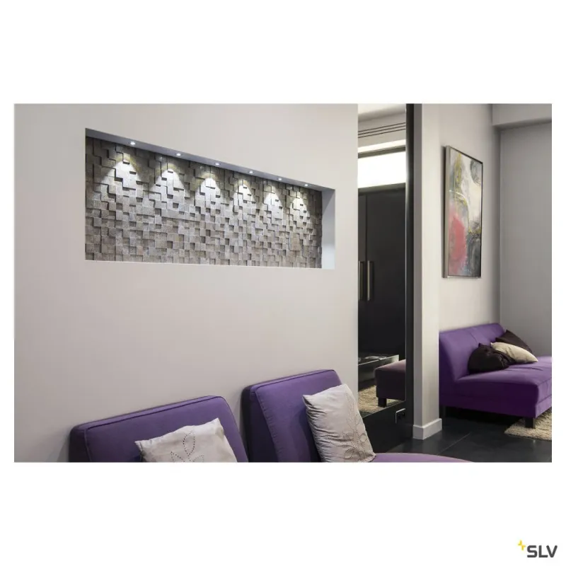 DEKLED, encastré de plafond ou mural intérieur, aluminium, LED, 1W, 3000K