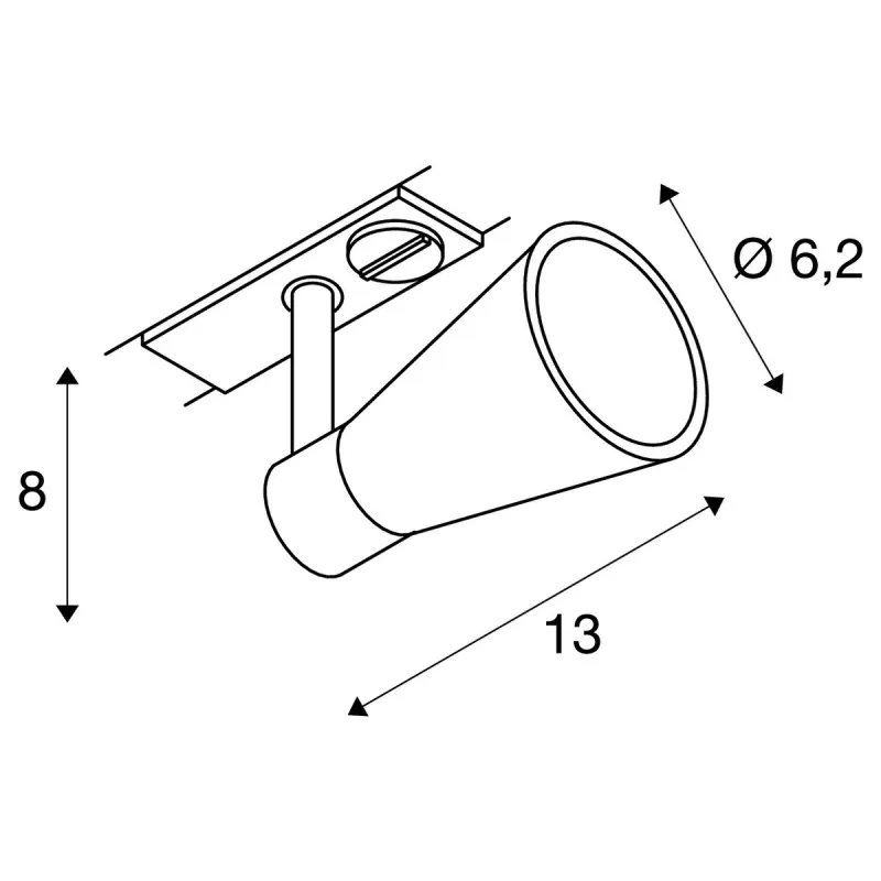 AVO TRACK, spot pour rail 1 allumage intérieur, noir, GU10/QPAR51, 50W max