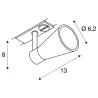 AVO TRACK, spot pour rail 1 allumage intérieur, gris, GU10/QPAR51, 50W max
