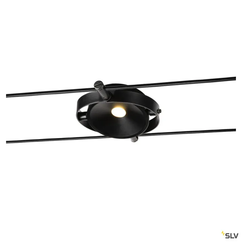 DURNO, spot pour câble tendu T.B.T. TENSEO intérieur, noir, LED, 6W, 2700K